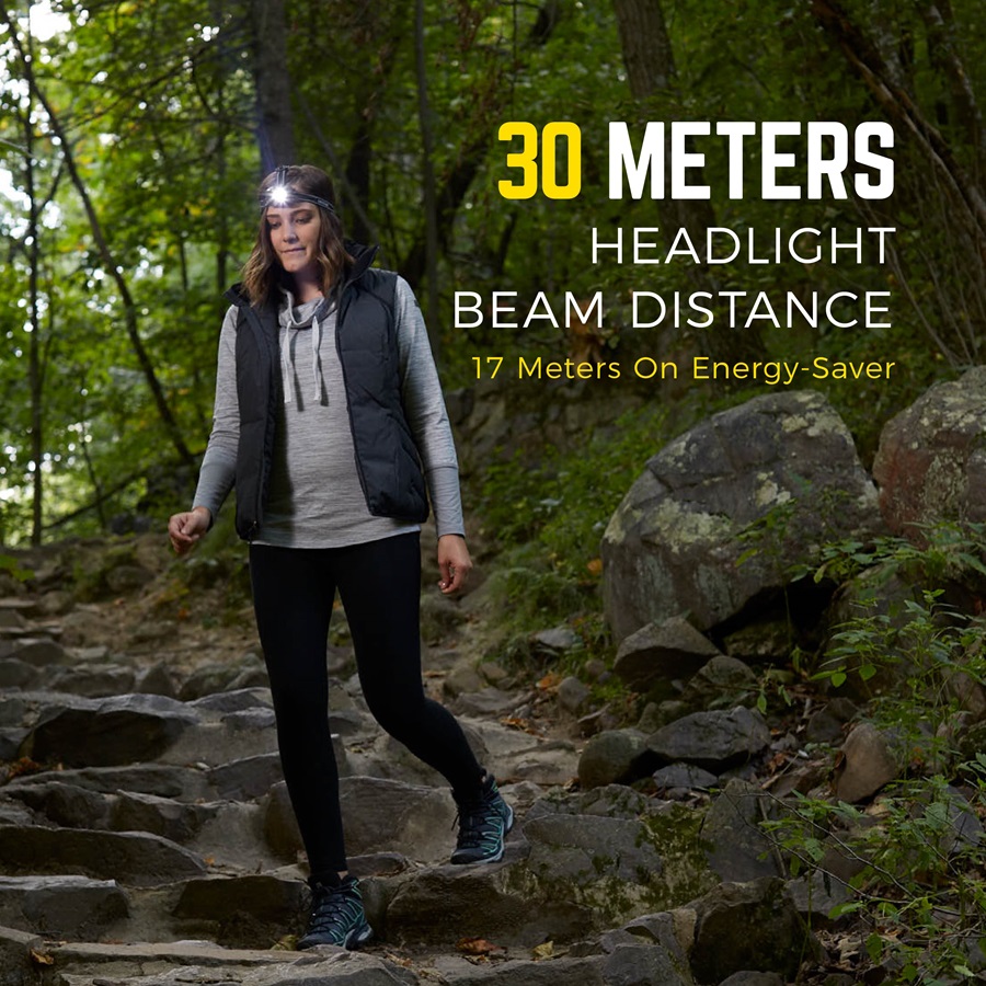 Virtually Indestructible 3AAA LED Headlight beam distancde banner image