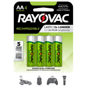 Rechargeable batteries carded AA 4 pack